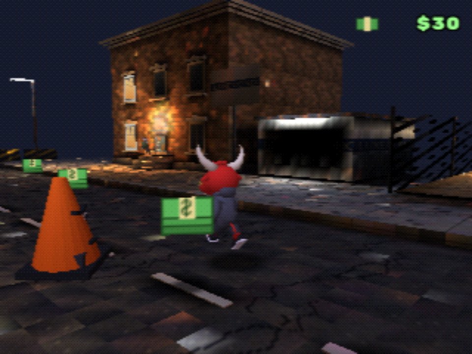 Bully running down the night street
