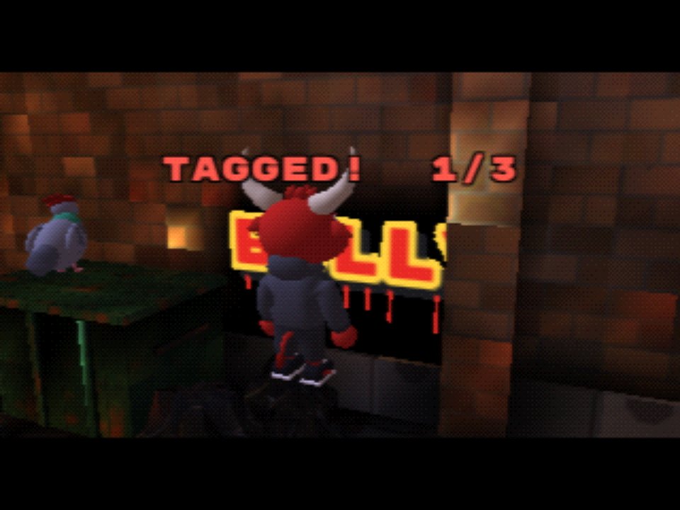 Bully spray-tagging BULLY on a brick wall