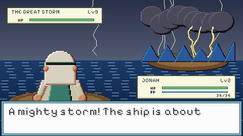 Battle against the Great Storm at sea