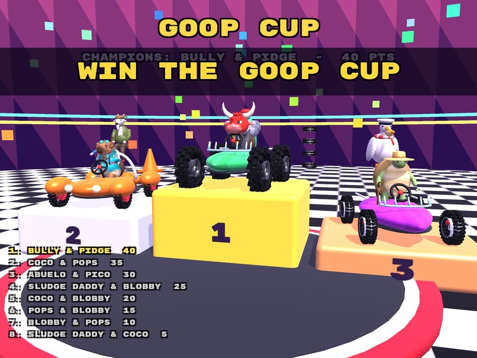 The podium ceremony with confetti