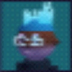 DivinWine portrait: cyan flame hair and glasses