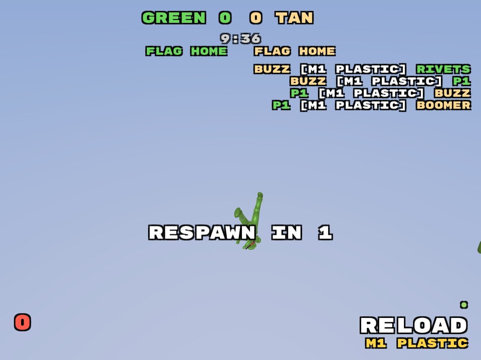 First-person view down the rifle