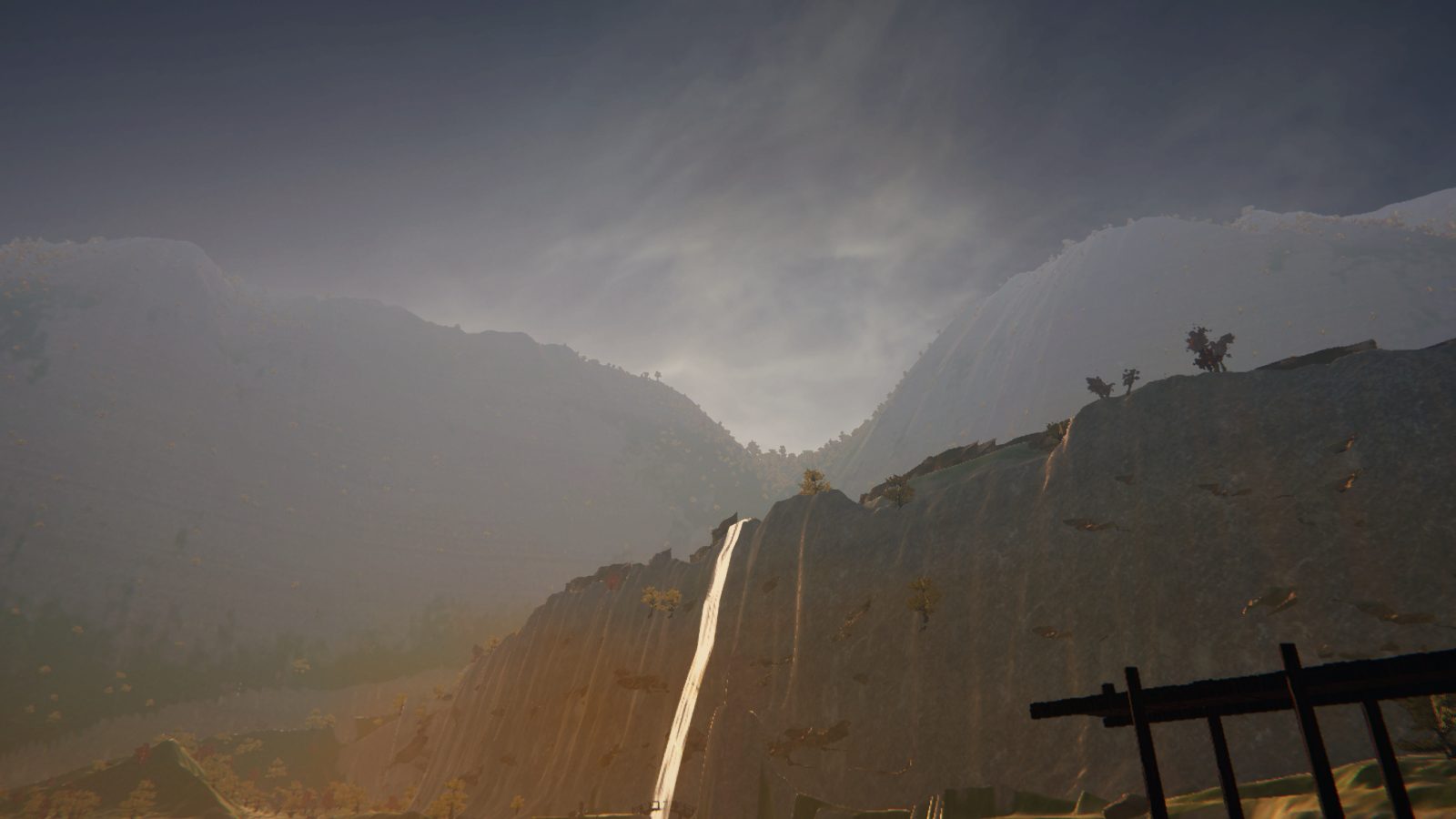 Lake Kagami and waterfall