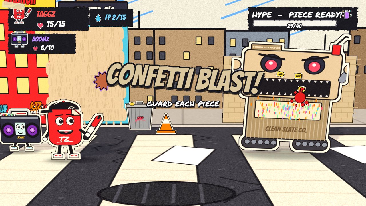 The Shredder's CONFETTI BLAST attack
