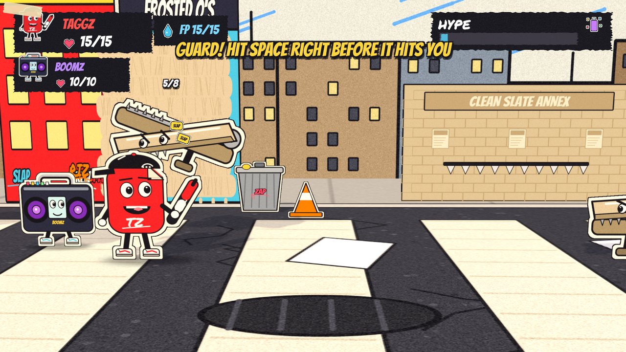 A Stapler chomps at Taggz