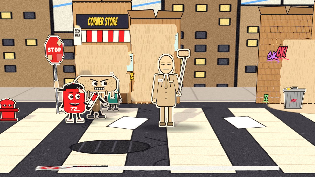 Taggz peels himself off the stop sign