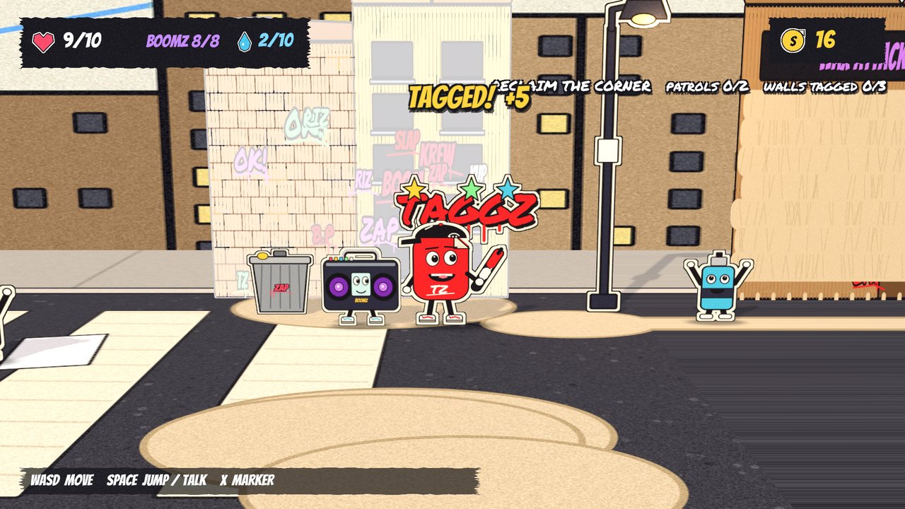 Taggz tags a beige wall back to color