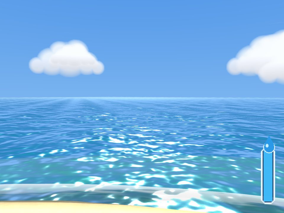 Turquoise sea with sun glints toward the horizon