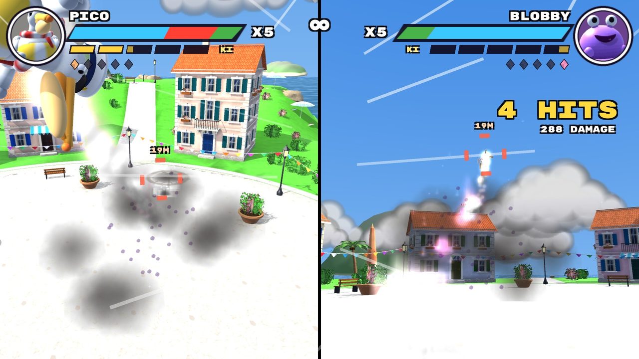 Two-player side by side split screen
